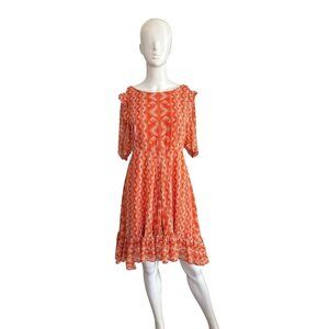 Urban Outfitters Women's Orange Peasant Dress Size M